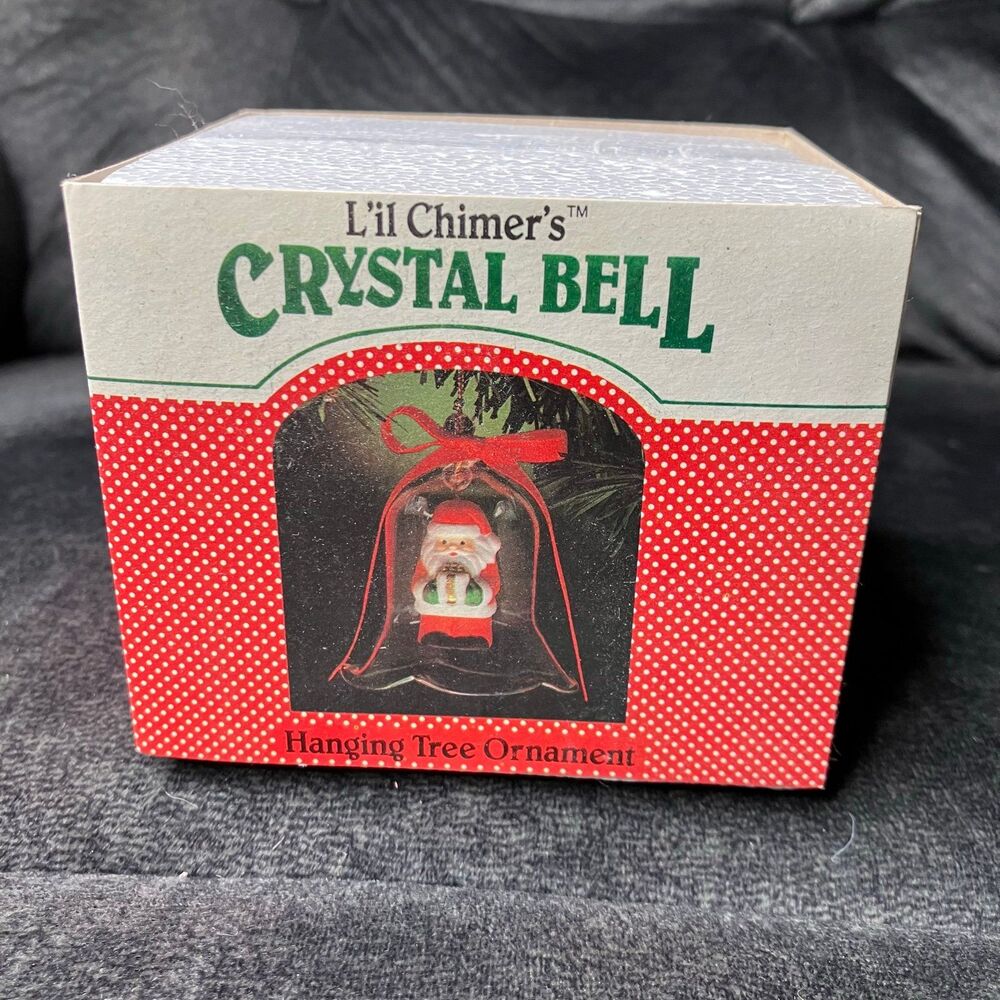 Lil Chimers Crystal Bell Vintage Santa Christmas Ornament Jasco NOS